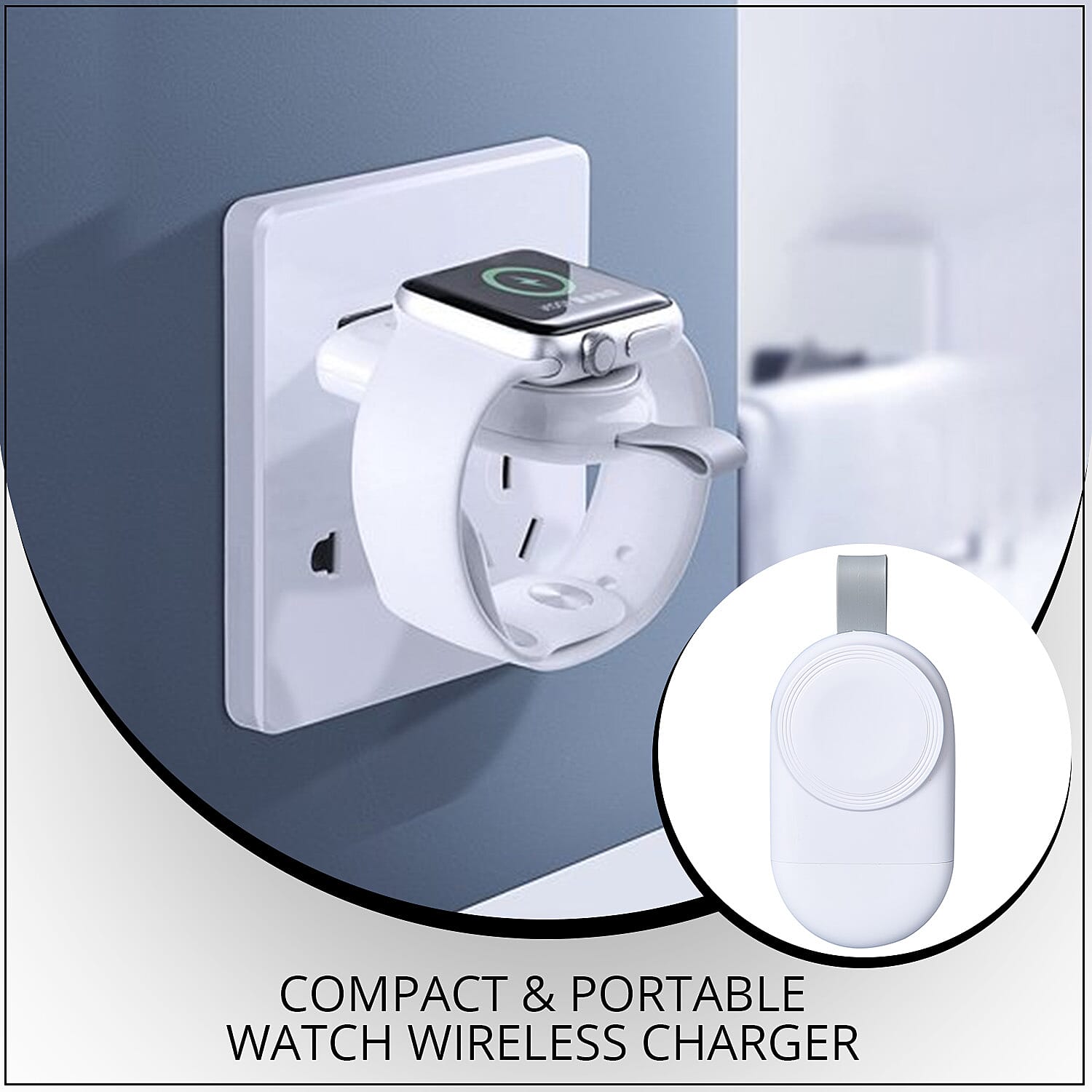 White Compact and Portable Watch Wireless Charger