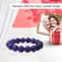 Purple Crystal Beaded Stretch Bracelet 150.00 ctw, Adjustable Beads Bracelet, Beads Jewelry, Stretchable Bracelet image number 3