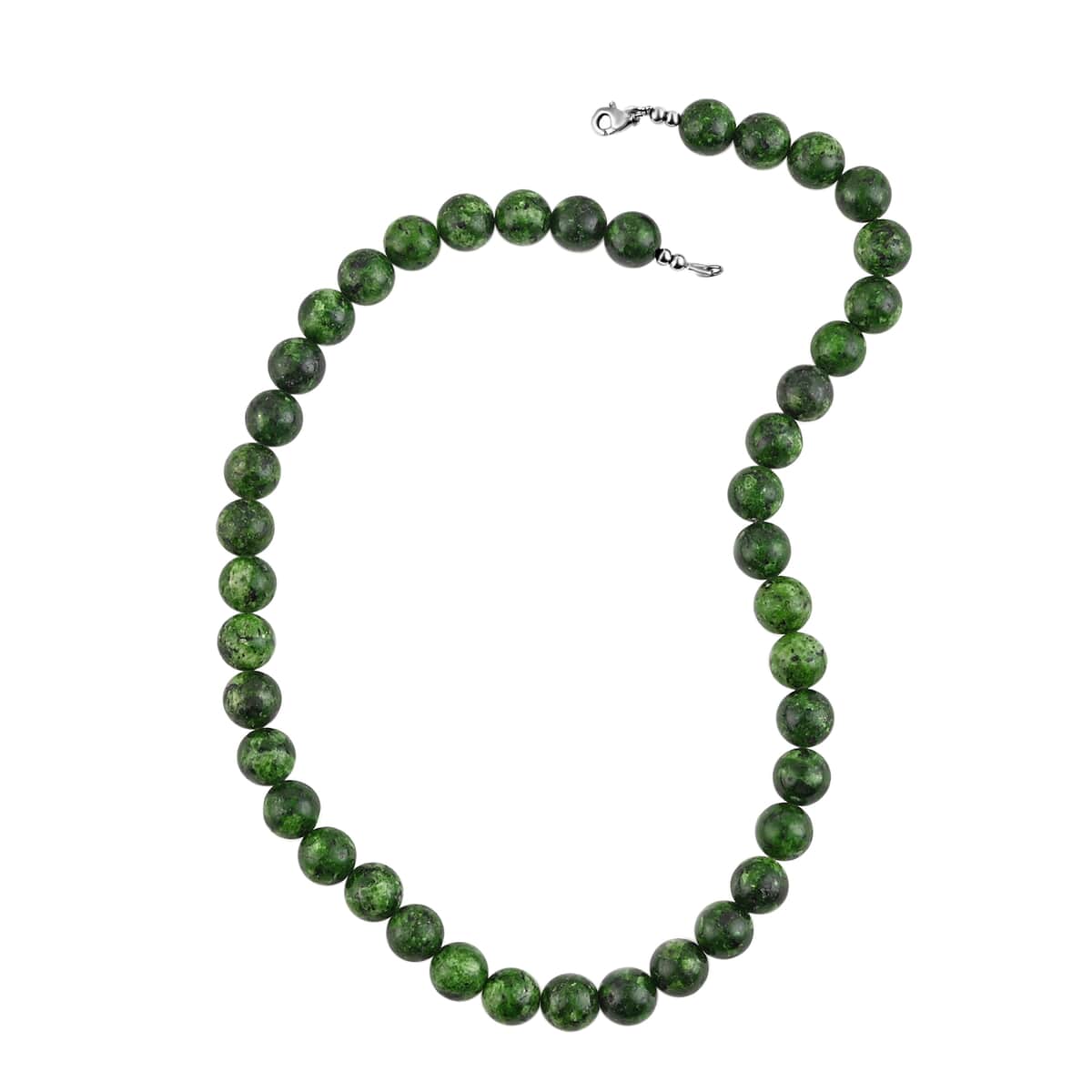 Chrome Green Jasper Beaded Necklace in Sterling Silver 18 Inches 250.00 ctw image number 0