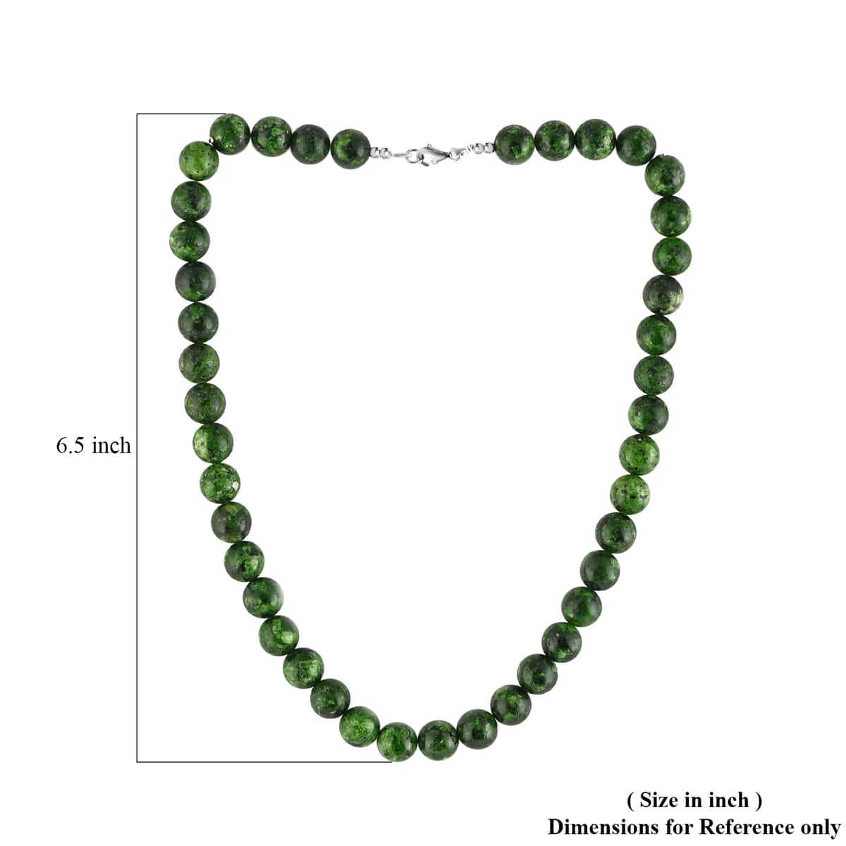 Chrome Green Jasper Beaded Necklace in Sterling Silver 18 Inches 250.00 ctw image number 4