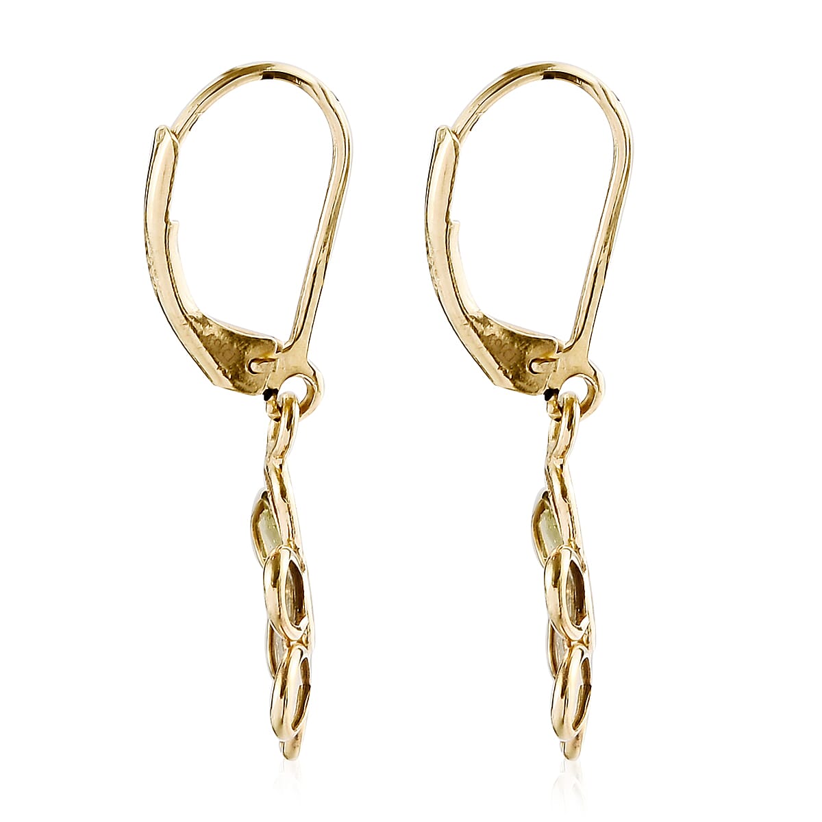 Artisan Crafted Polki Yellow Diamond Lever Back Earrings in 14K Yellow Gold Over Sterling Silver 1.00 ctw