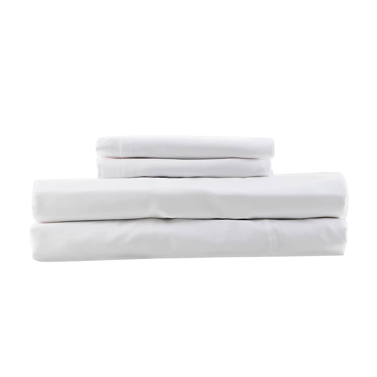 Closeout - Homestead White 300TC 100% Organic Sateen Cotton Sateen Sheet Set - Full (with 16 deep pocket) image number 0