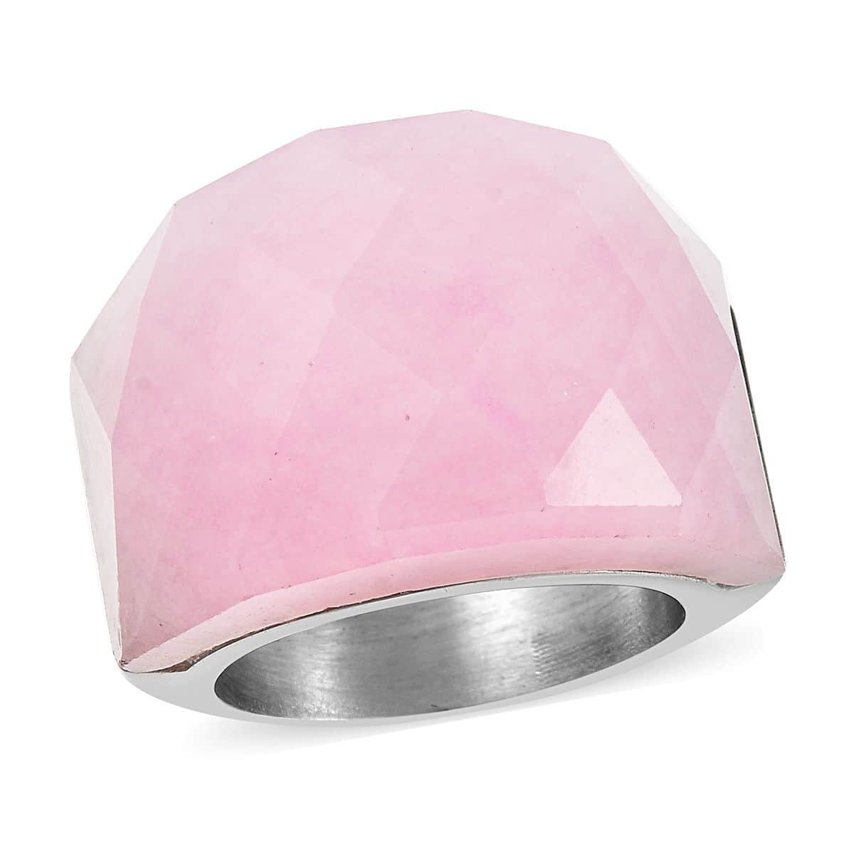 Galilea Rose Quartz Ring in Stainless Steel (Size 6.0) 37.10 ctw image number 0