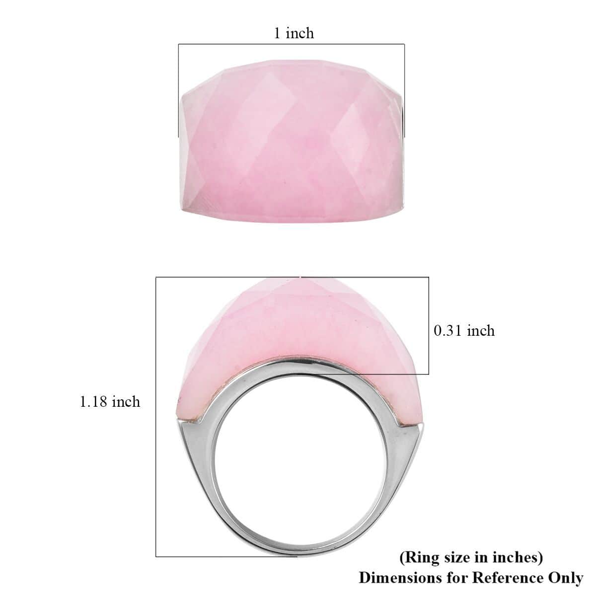 Galilea Rose Quartz Ring in Stainless Steel (Size 6.0) 37.10 ctw image number 5