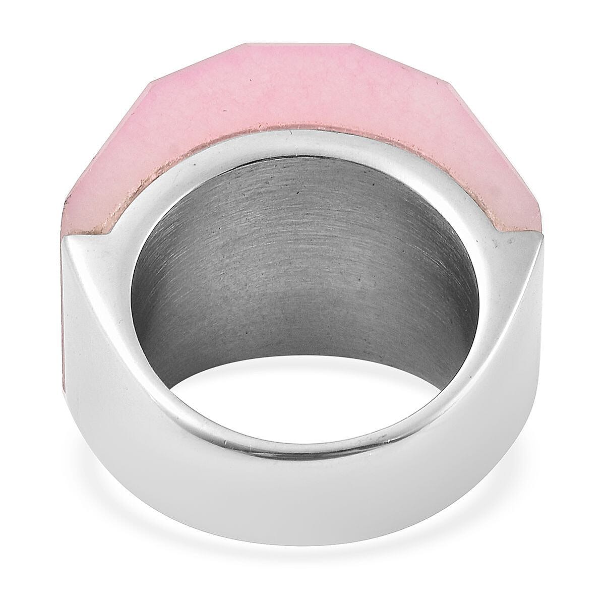 Galilea Rose Quartz Ring in Stainless Steel (Size 7.0) 37.10 ctw image number 4