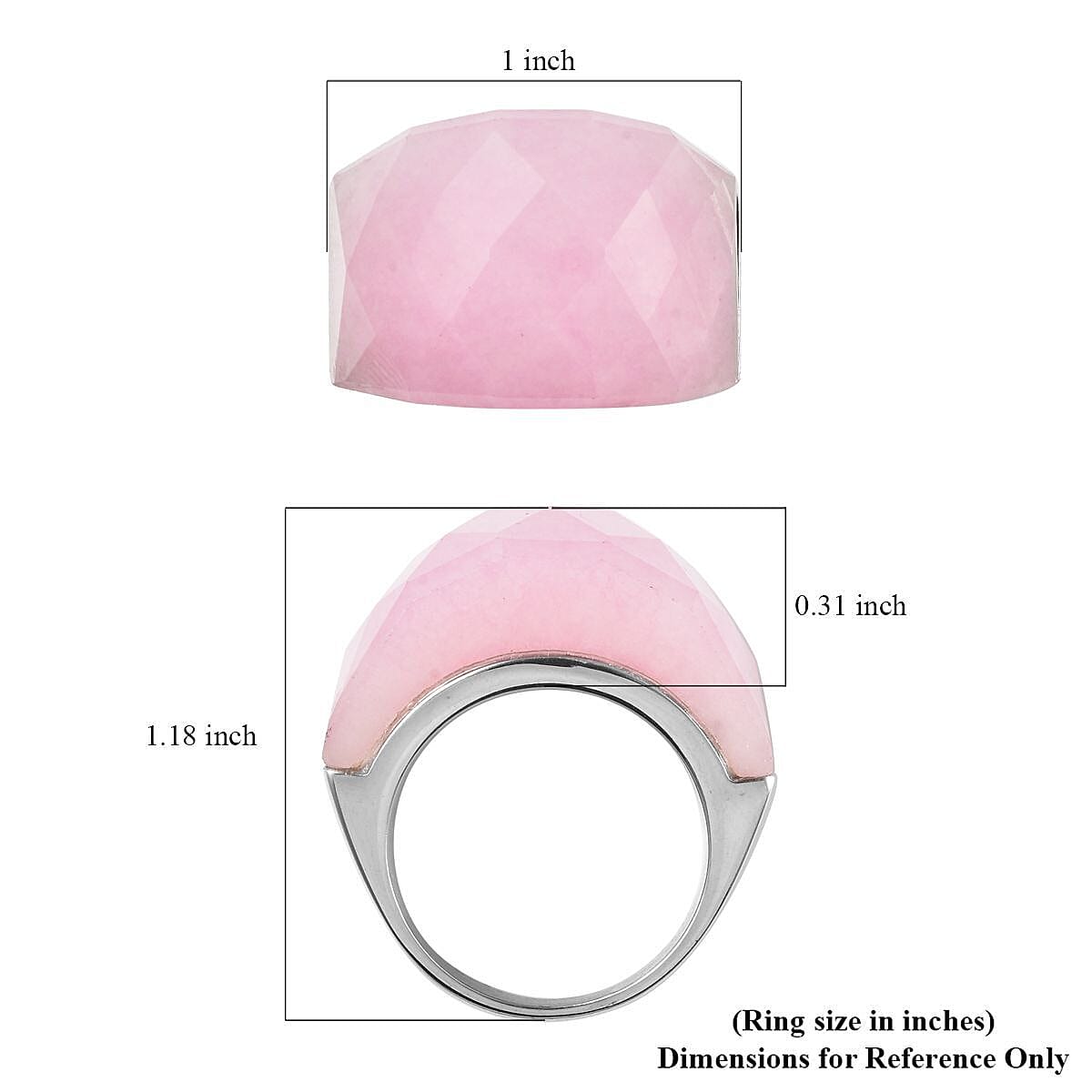 Galilea Rose Quartz Ring in Stainless Steel (Size 7.0) 37.10 ctw image number 5