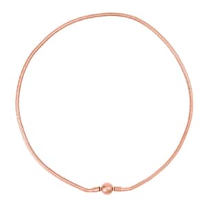 Snake Chain 18 Inches in ION Plated Rose Gold Stainless Steel with Round Shape Lock