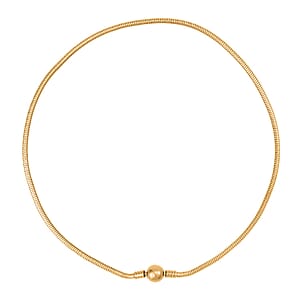 Snake Chain 18 Inches in ION Plated Yellow Gold Stainless Steel with Round Shape Lock