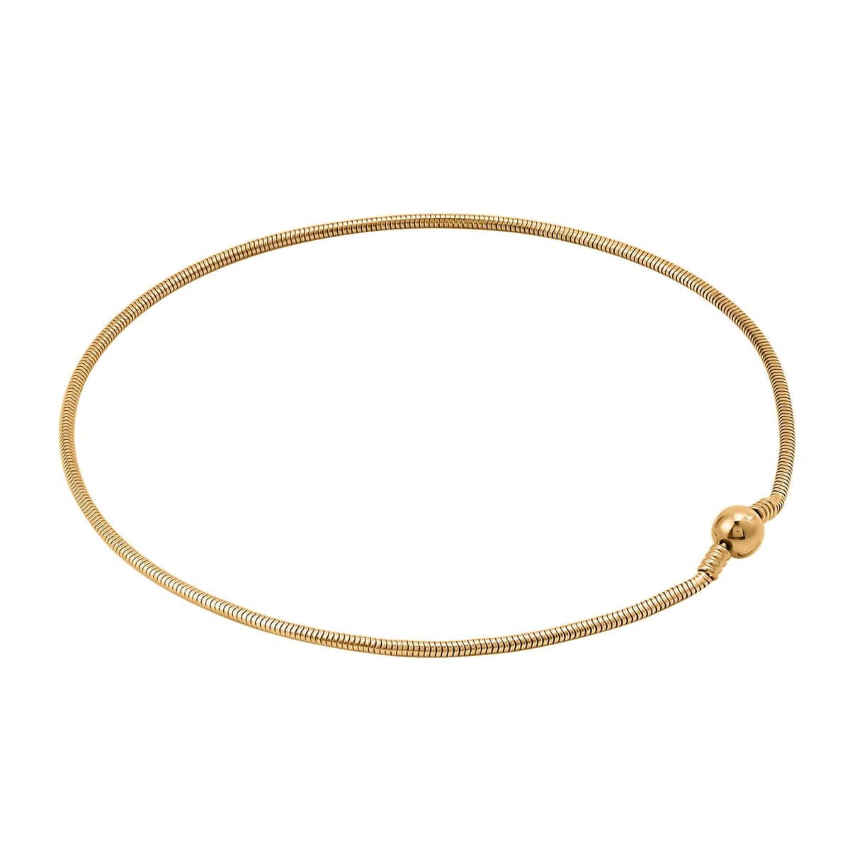 Snake Chain 18 Inches in ION Plated Yellow Gold Stainless Steel with Round Shape Lock image number 2