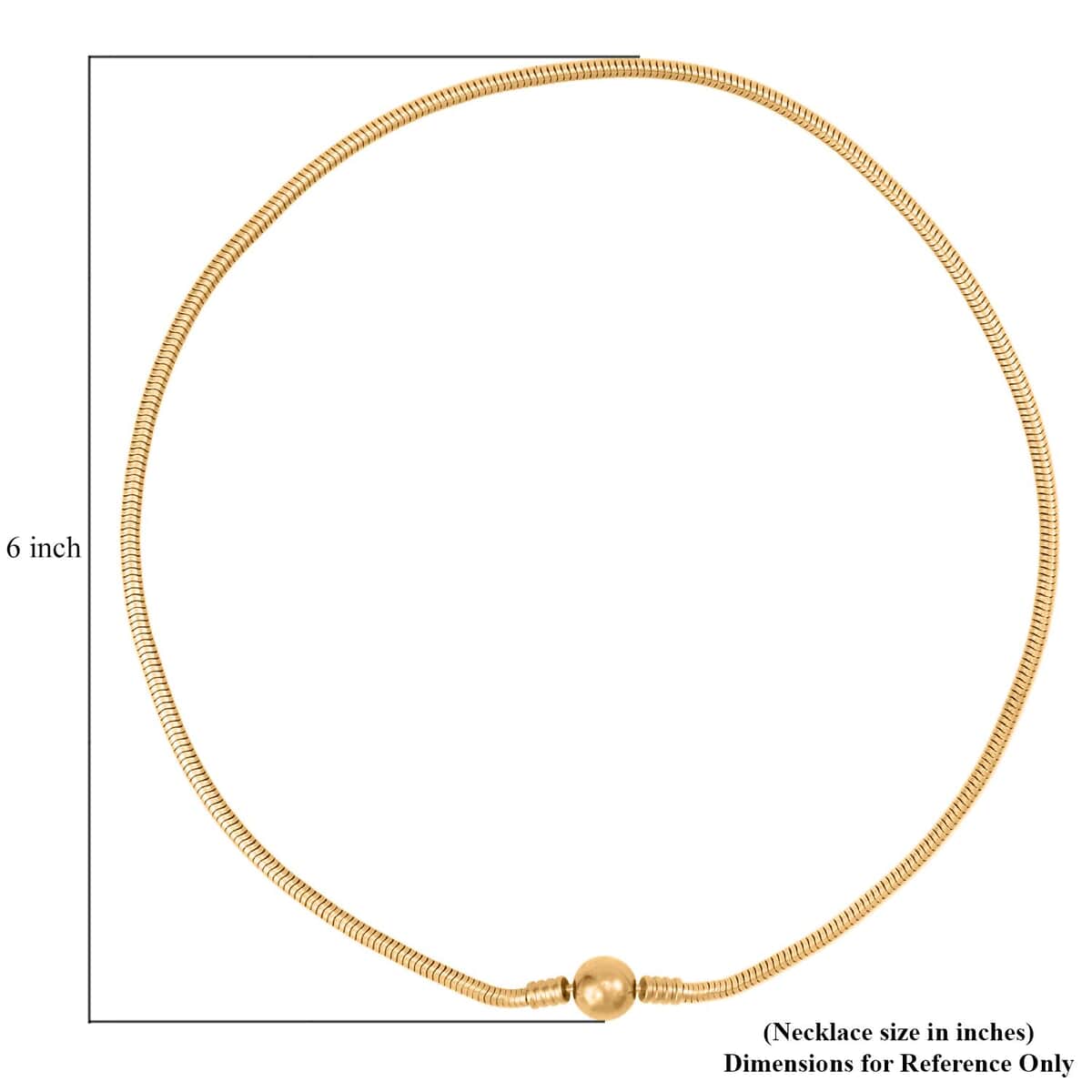 Snake Chain 18 Inches in ION Plated Yellow Gold Stainless Steel with Round Shape Lock image number 4