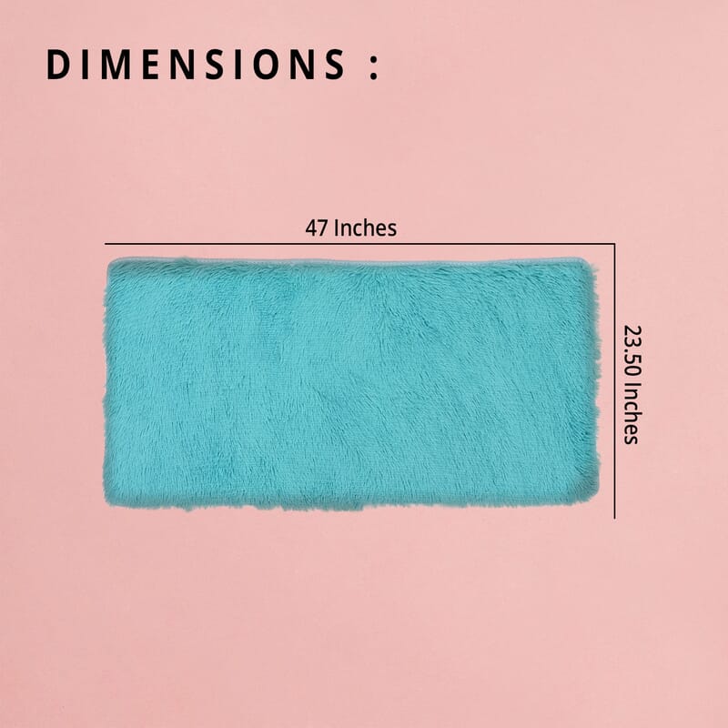 Homesmart Blue Microfiber High Pile Rug with Non-Slip Back