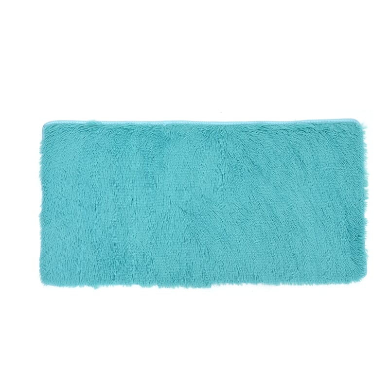 Homesmart Blue Microfiber High Pile Rug with Non-Slip Back