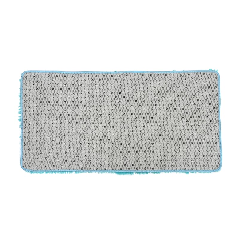 Homesmart Blue Microfiber High Pile Rug with Non-Slip Back