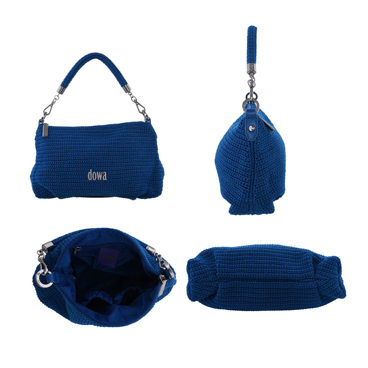 DOWA Blue 100% Nylon Handwoven Tote Bag image number 1