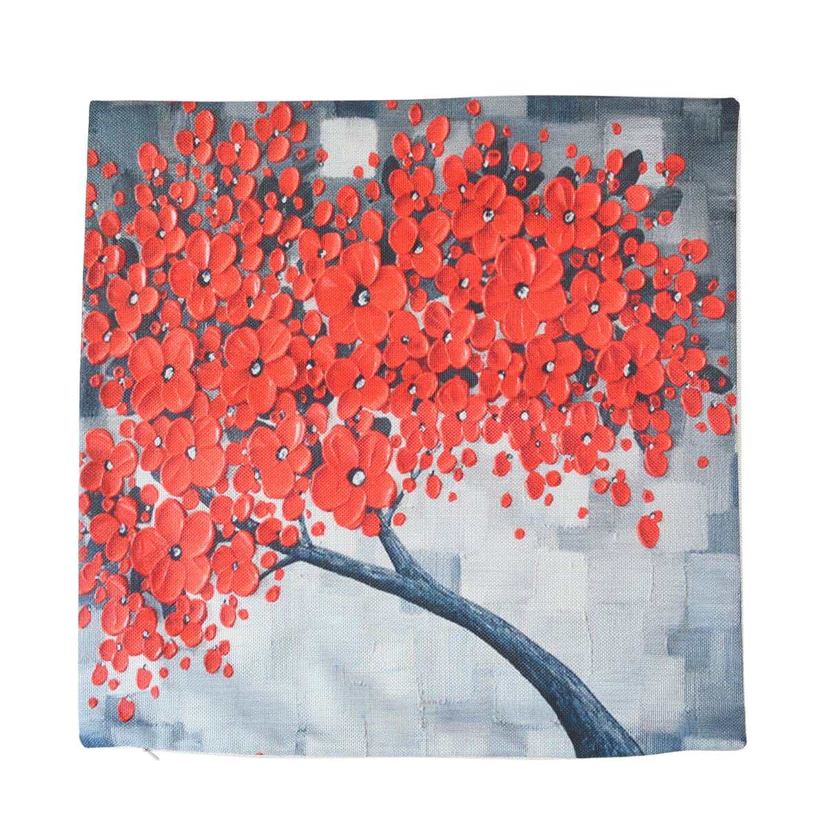 Homesmart Gray & Orange Floral Tree Pattern 100% Polyester Cushion Cover Set of 2, Wrinkle Resistant Ultra Soft Cushion Cover Set with Zipper Closure image number 3