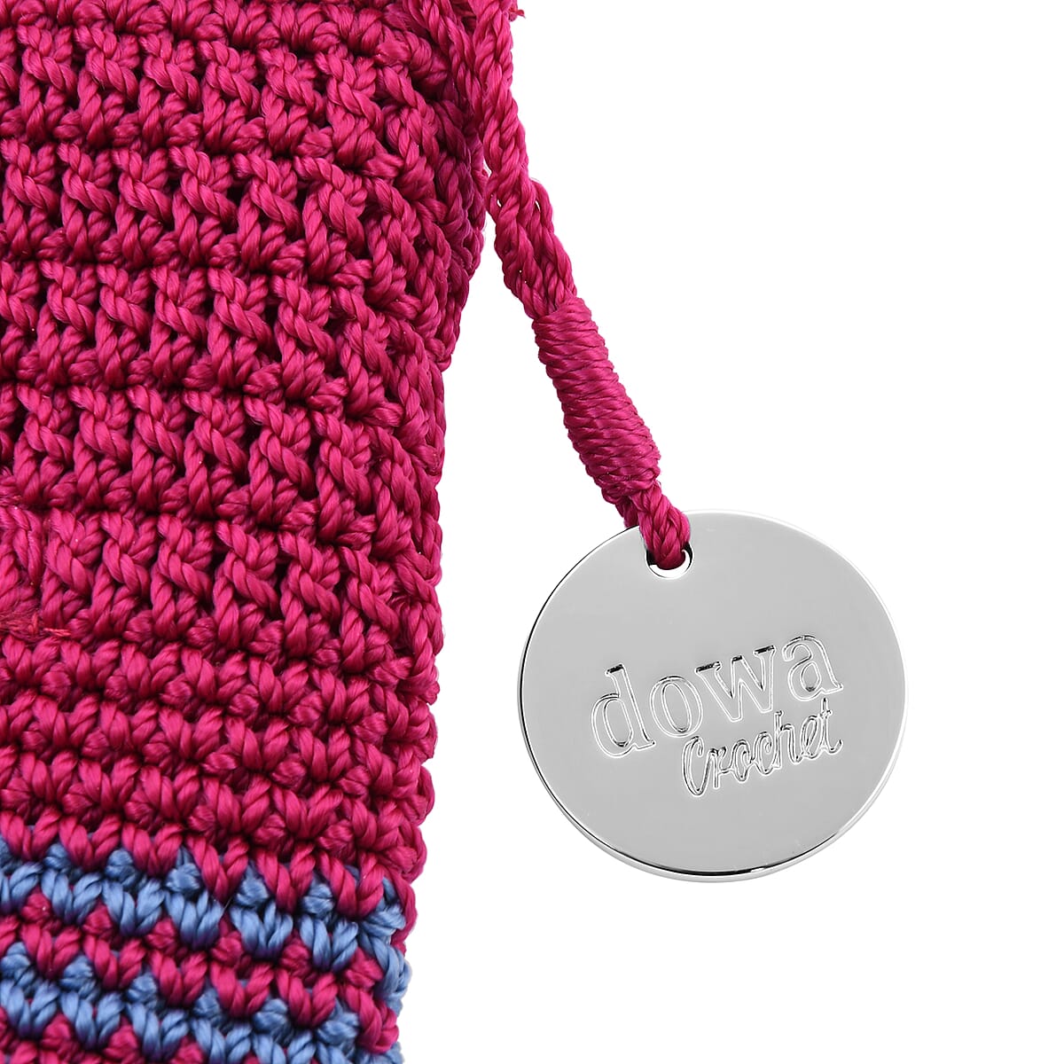 DOWA Dark Pink, Purple and Navy 100% Nylon Handwoven Crossbody Bag image number 3
