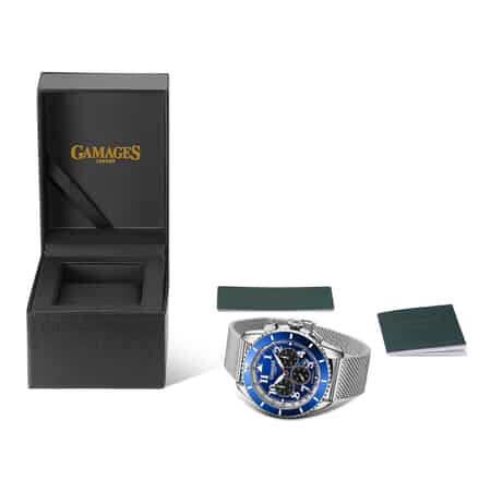 Gamages of London Limited Edition Hand Assembled Contemporary Sports Automatic Movement Stainless Steel Watch (45mm) with FREE GIFT PEN image number 5