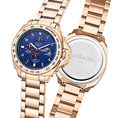 GAMAGES OF LONDON Limited Edition Hand Assembled Momentum Automatic Movement Watch in ION Plated RG Over Stainless Steel (45mm) with FREE GIFT PEN