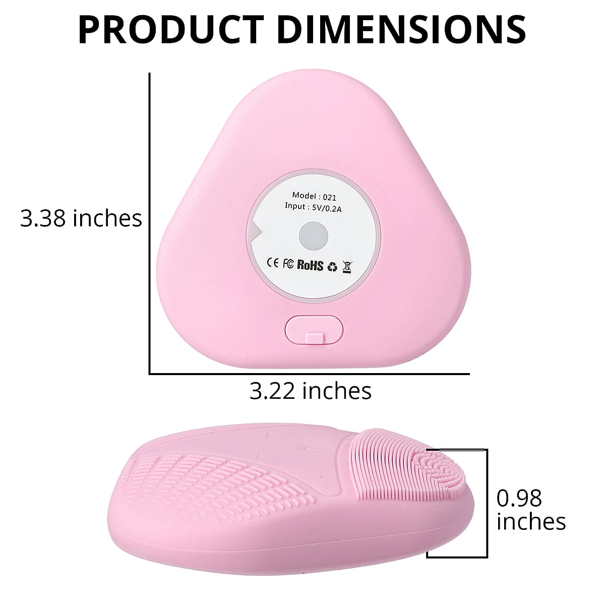 Pink Triangular Shape Silicone Face Cleanser with 5 Adjustable Vibration Level image number 4