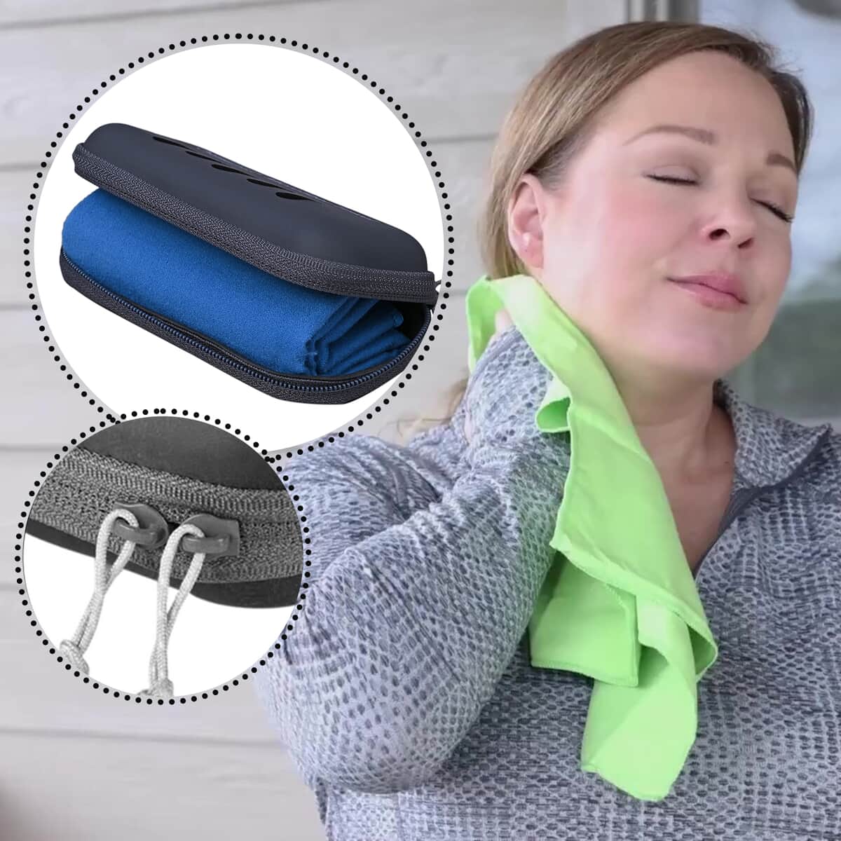 Homesmart Blue Portable Quick Drying Sport Towel (85% Polyester and 15% Polyamide) image number 1