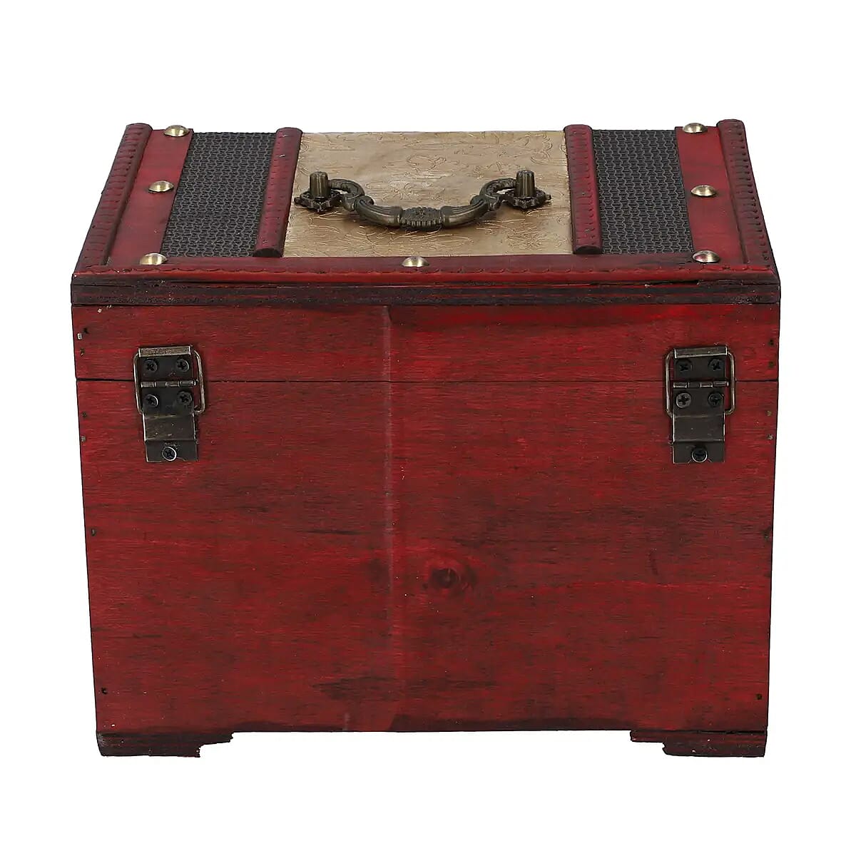MDF 3 Layer Golden Floral Embossed Pattern Wooden Jewelry Box, Jewelry Storage Box for Women, Jewelry Case, Jewelry Organizer