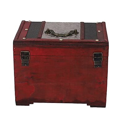 3 Layer Silver Floral Embossed Pattern Wooden Jewelry Box