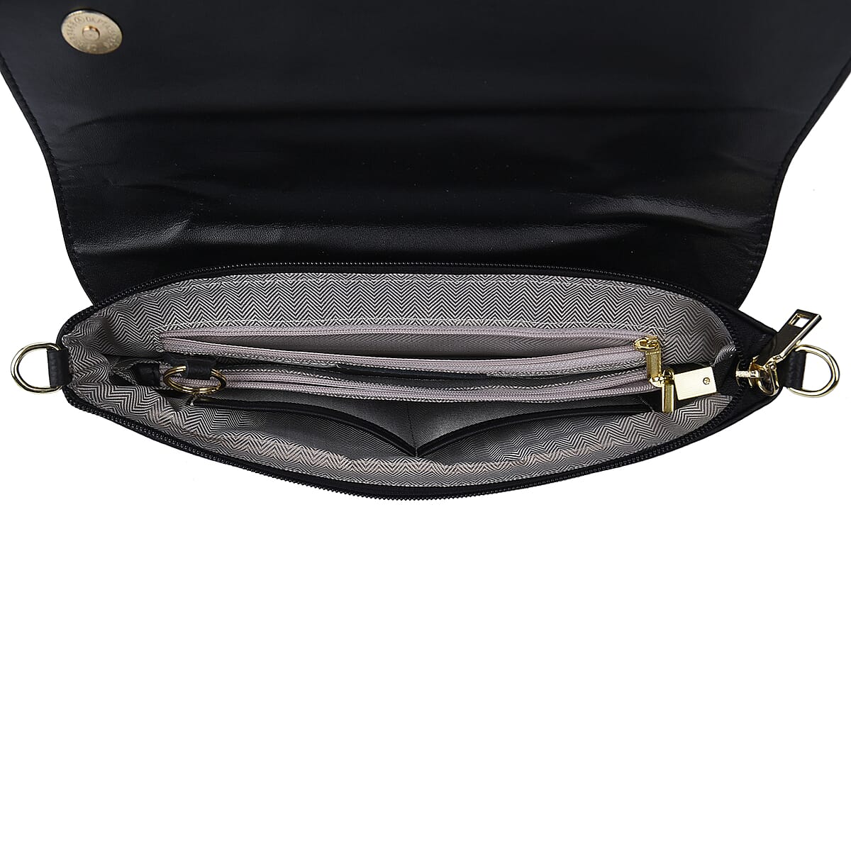 Hong Kong Closeout Collection Black and Purple Snake Pattern Genuine Leather Convertible Bag with Handle Drop and Shoulder Strap image number 3