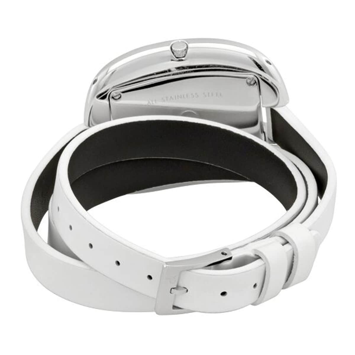 CALVIN KLEIN Treasure Swiss Movement White Genuine Leather Wrap Bracelet Strap Watch in Stainless Steel (41mm) image number 2