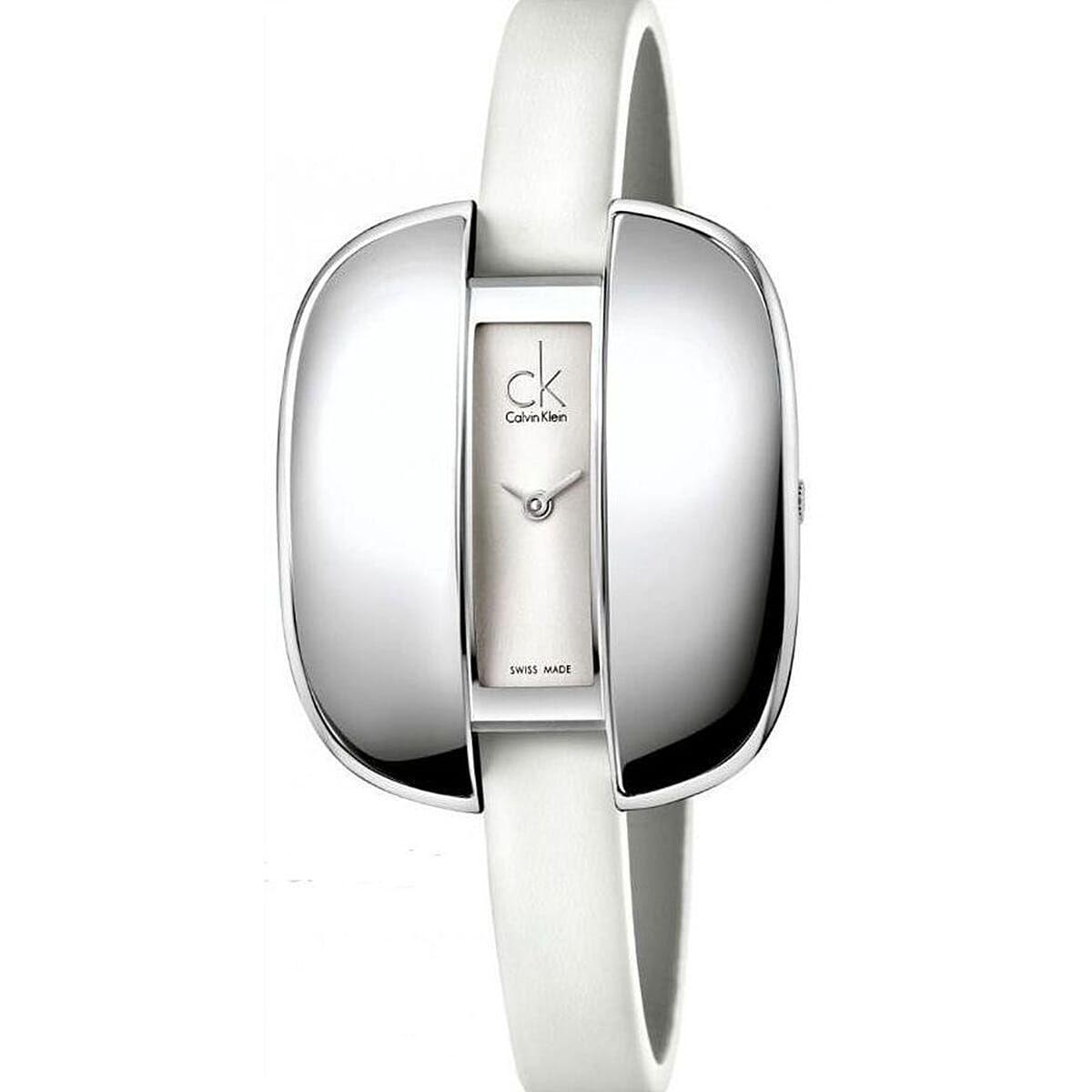 Calevin Klein Treasure Swiss Movement White Genuine Leather Strap Watch in Stainless Steel (41mm) image number 2