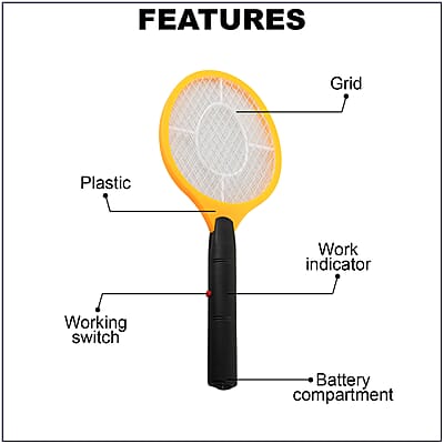 Handheld Battery Powered Bug Zapper - Yellow (Requires 2xAA Not Included)