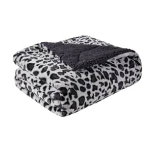 Closeout Vcny Home Machine Washable Ultra Soft Faux Fur Black Cheetah Throw