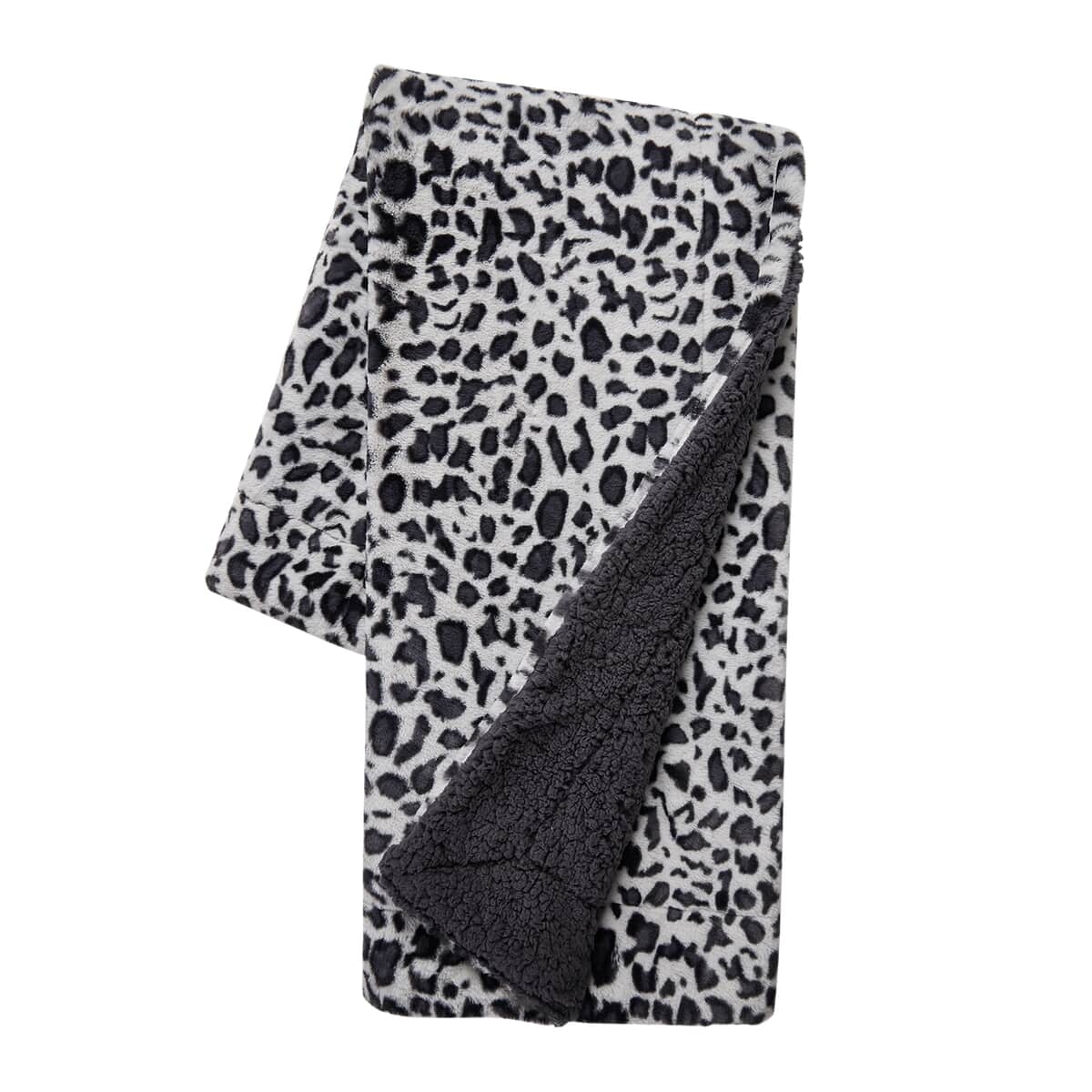 Vcny Home Machine Washable Ultra Soft Faux Fur Black Cheetah Throw image number 1