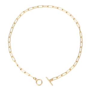 Paper Clip Chain Necklace 20 Inches in ION Plated Yellow Gold Stainless Steel