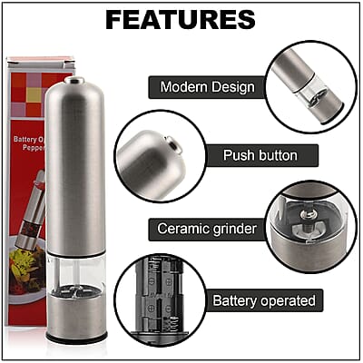 Electric Pepper Mill With Light and Rounded Top