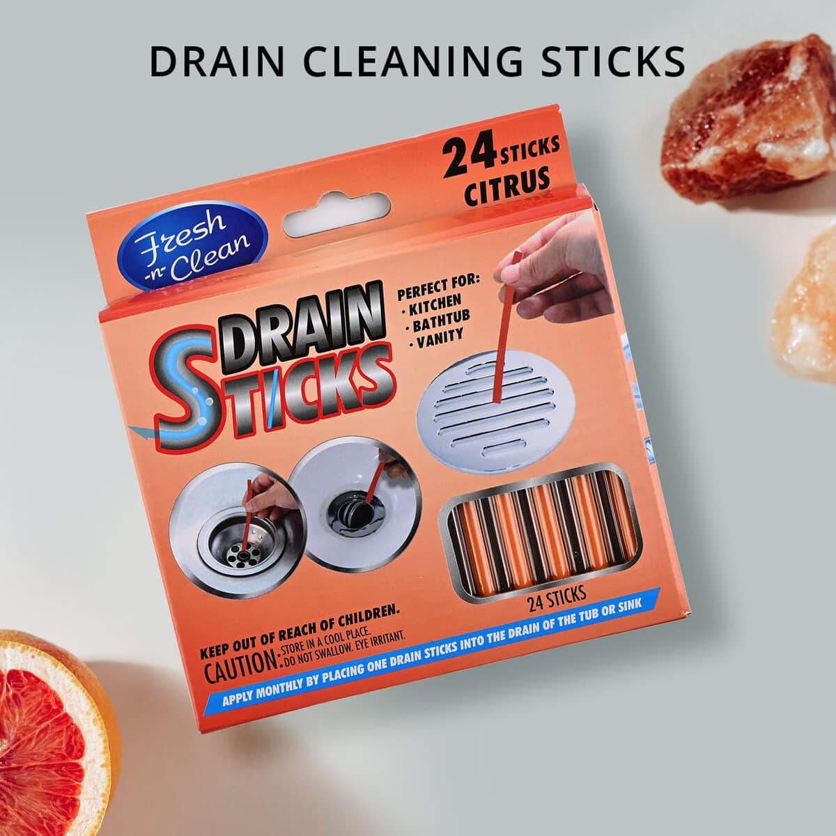 24ct Drain Sticks with Citrus Scent image number 1