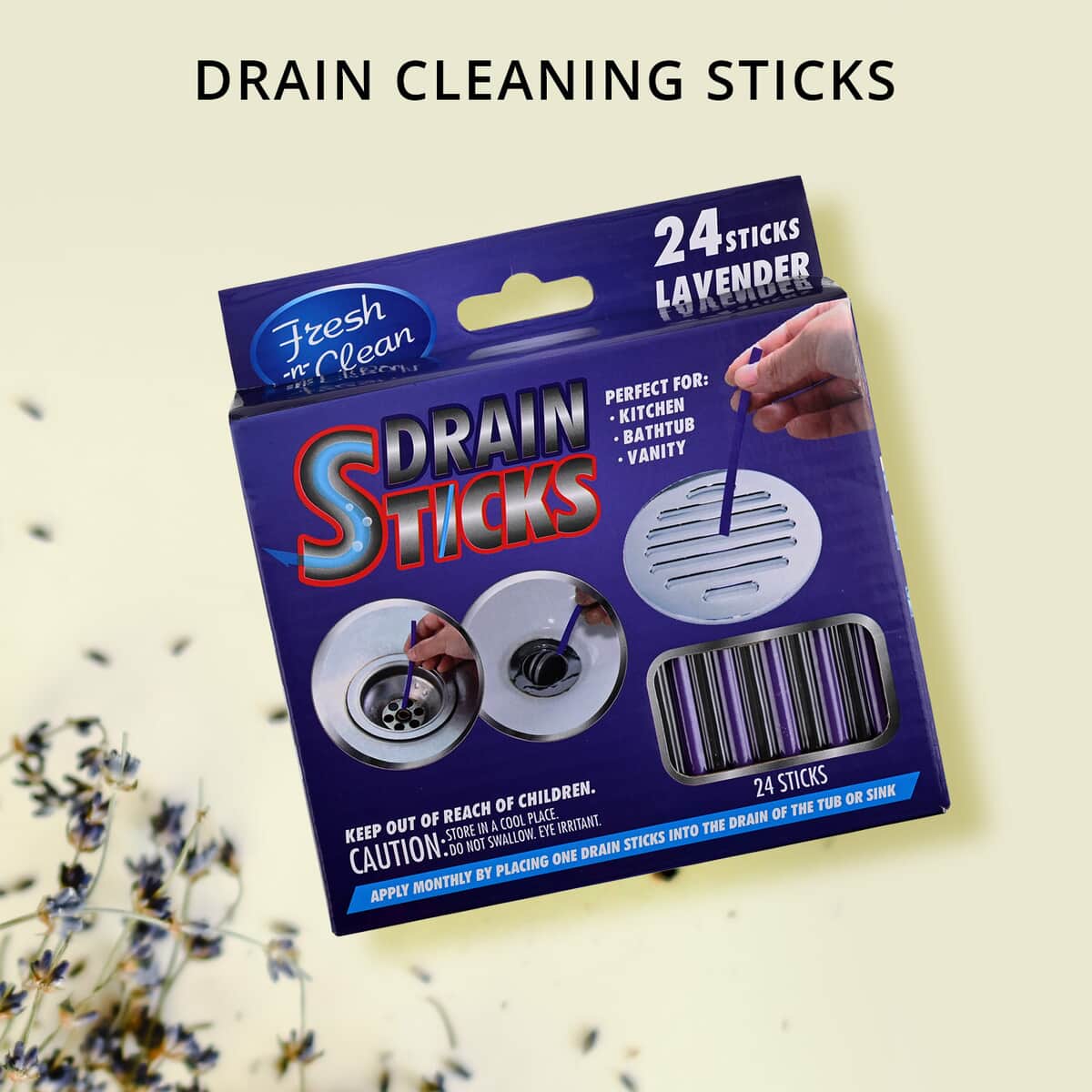 24ct Drain Sticks with Lavender Scent image number 1