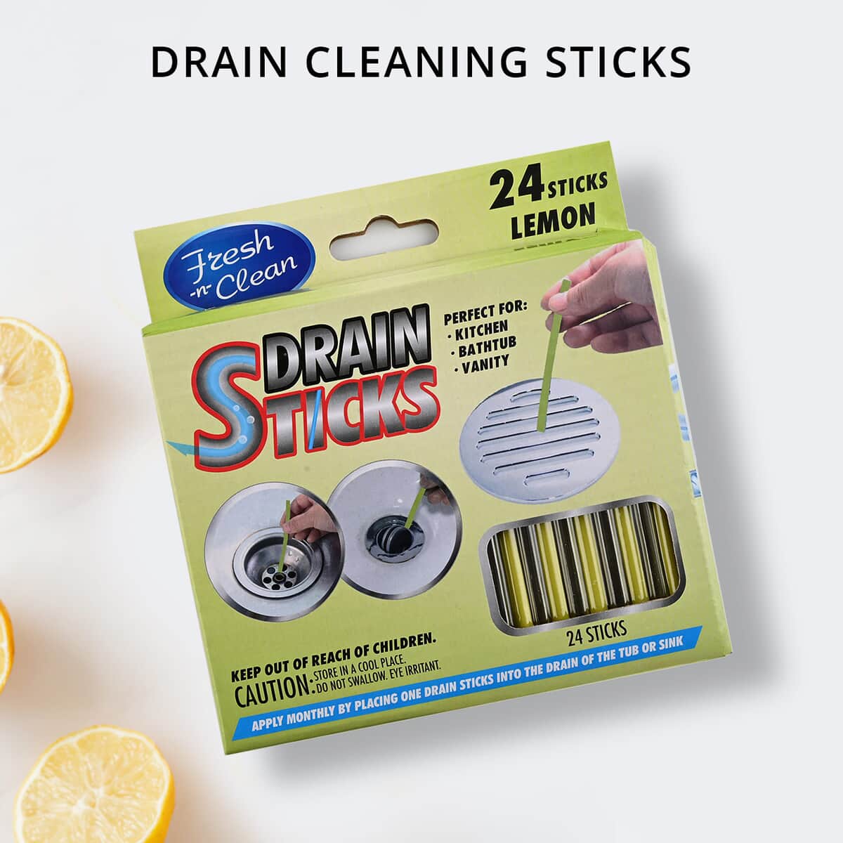 24ct Drain Sticks with Lemon Scent image number 1