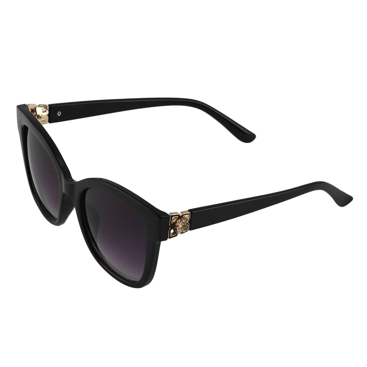NY CLOSEOUT SolarX UV 400 Black Rhinestone Sunglasses with Hard Shell Case image number 1