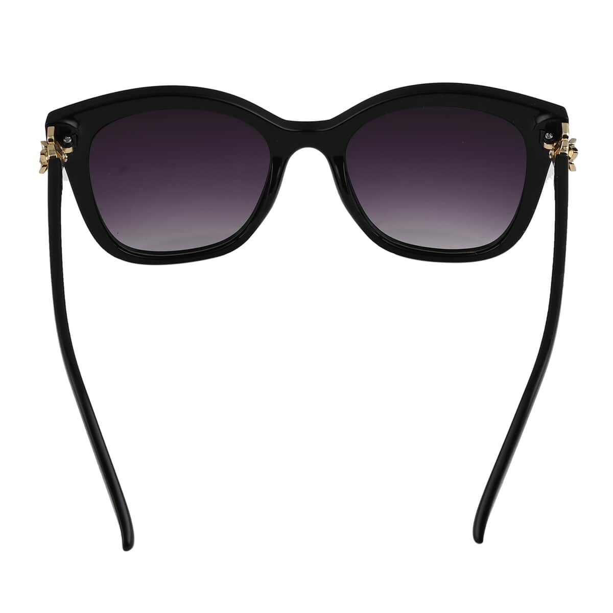 NY CLOSEOUT SolarX UV 400 Black Rhinestone Sunglasses with Hard Shell Case image number 2