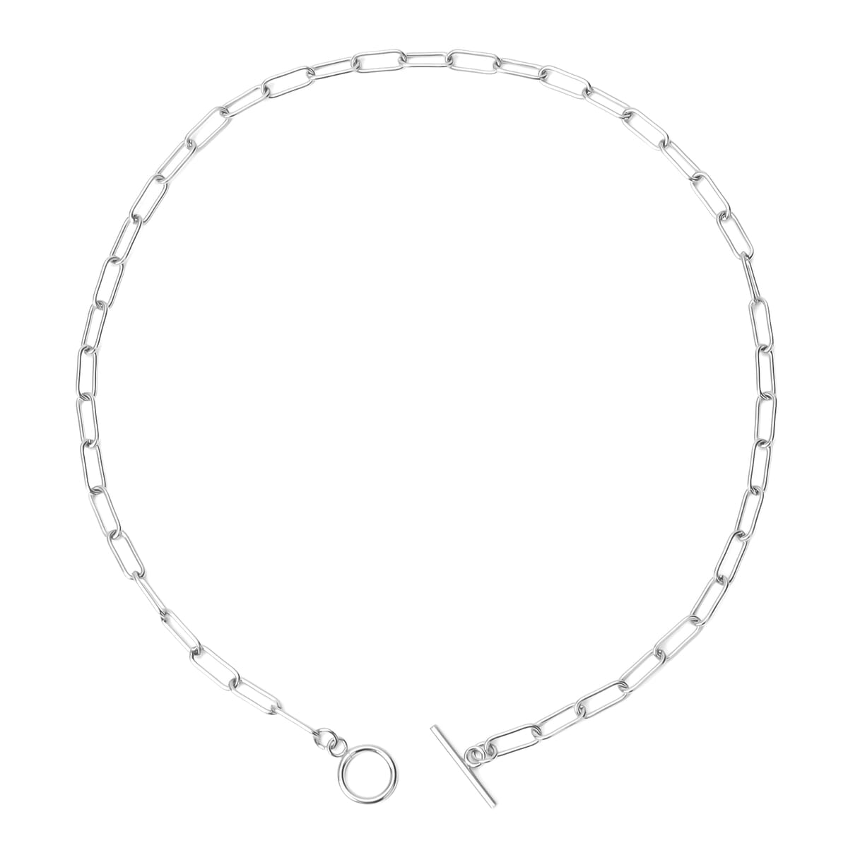 Paper Clip Chain Necklace in Stainless Steel 20 Inches image number 0