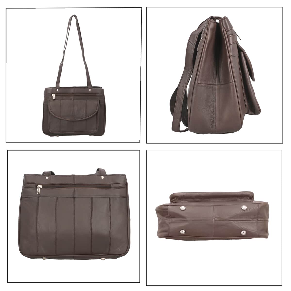 Brown Genuine Leather Shoulder Bag with RFID Protection Front Pocket , Shoulder Bag for Women , Designer Leather Shoulder Bags , Leather Handbags , Leather Purse image number 5