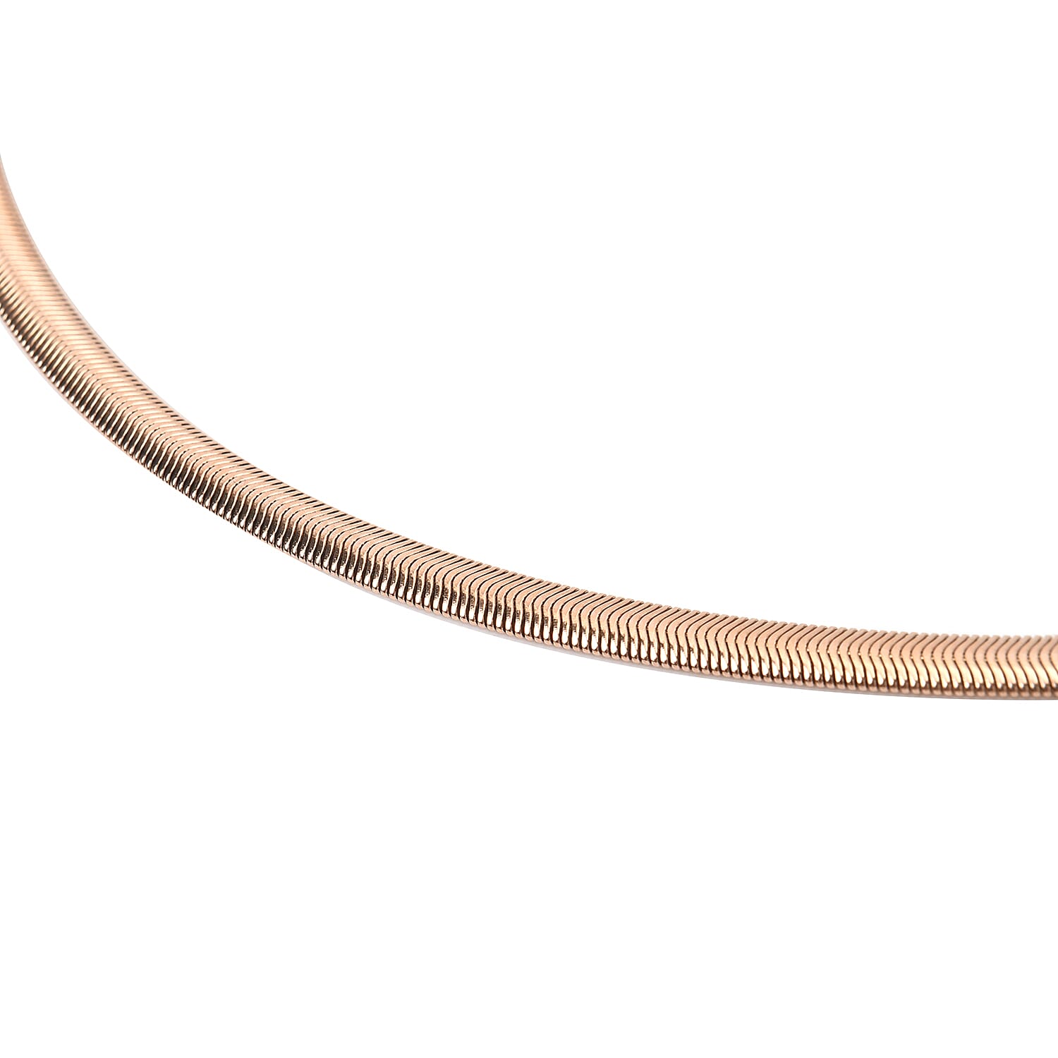 Flat Snake Necklace 26-30 Inches in ION Plated RG Stainless Steel 21.40 Grams