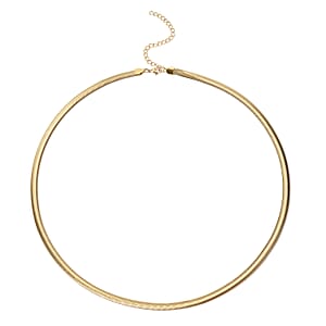 Flat Snake Necklace 26-30 Inches in ION Plated Yellow Gold Stainless Steel 21.40 Grams