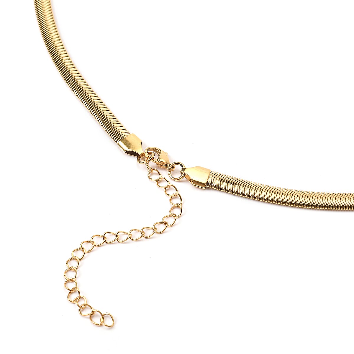 Flat Snake Necklace 26-30 Inches in ION Plated Yellow Gold Stainless Steel 21.40 Grams image number 3