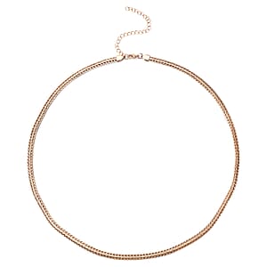 Foxtail Necklace 26-30 Inches in ION Plated Rose Gold Stainless Steel 32.56 Grams
