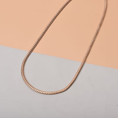 Foxtail Necklace 26-30 Inches in ION Plated Rose Gold Stainless Steel 32.56 Grams