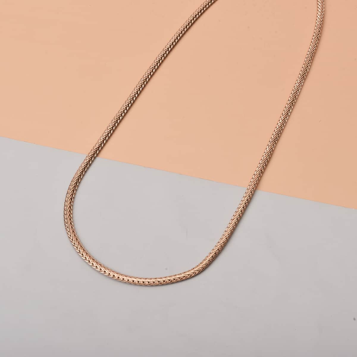Foxtail Necklace 26 Inches in ION Plated Rose Gold Stainless Steel 32.56 Grams image number 1