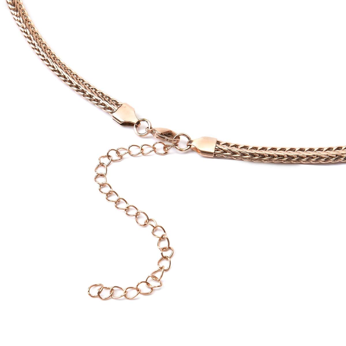 Foxtail Necklace 26 Inches in ION Plated Rose Gold Stainless Steel 32.56 Grams image number 3