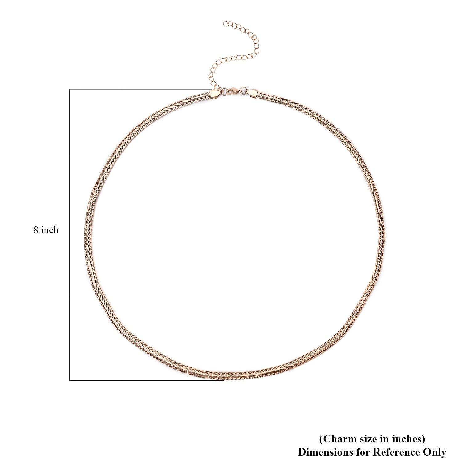 Foxtail Necklace 26-30 Inches in ION Plated Rose Gold Stainless Steel 32.56 Grams