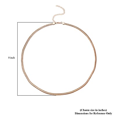 Foxtail Necklace 26-30 Inches in ION Plated Rose Gold Stainless Steel 32.56 Grams